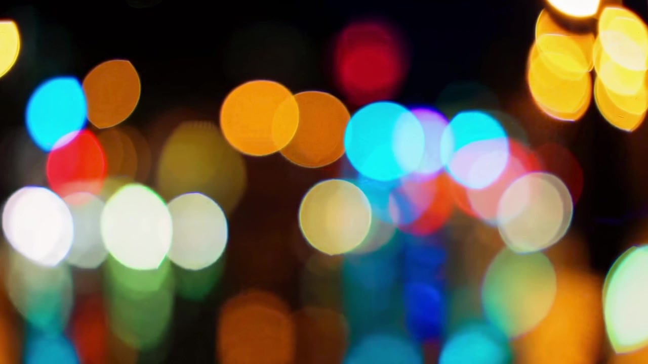 Colorful Bokeh Lights Shimmering in the Night
