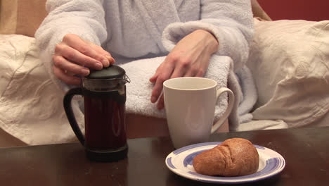 stock footage of a woman eating breakfast