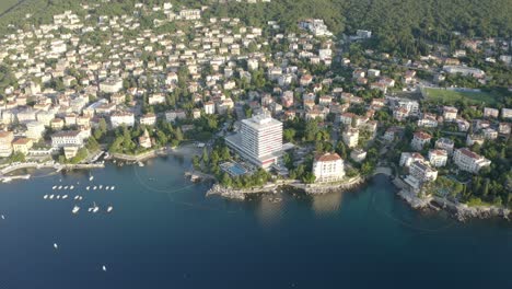 Panorama-Of-Opatija-Cityscape-With-Hotel-Ambasador-At-The-Adriatic-Coast-In-Croatia