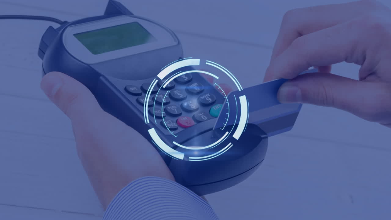 animación del escaneo de alcance sobre el terminal de pago