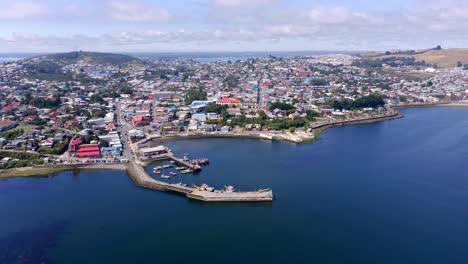 aerial view of city of ancud in province of chiloe