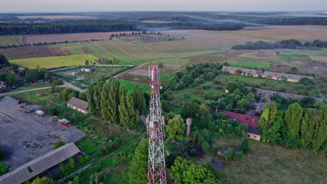 5g mast detail as drone circles around