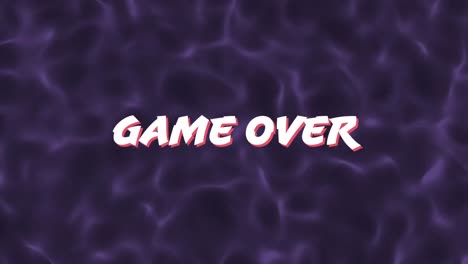 Animation-of-game-over-text-over-colourful-liquid-background