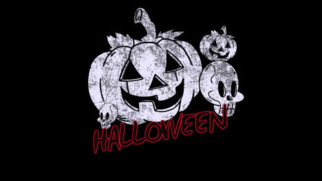 halloween con calabaza blanca y calaveras
