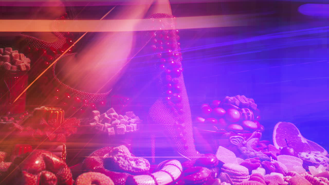 ai로 만든 메이크업으로 사탕과 사탕을 가진 여성 얼굴