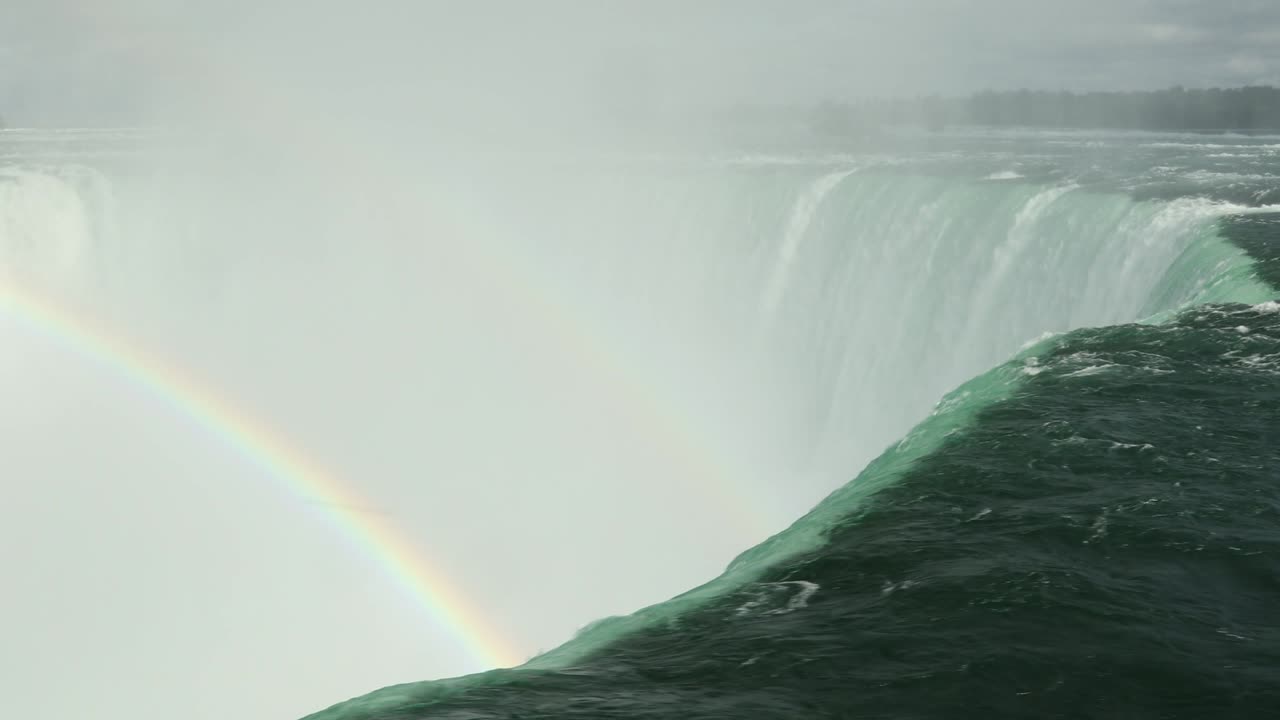 un arco iris se eleva sobre las cataratas del niágara ontario canadá