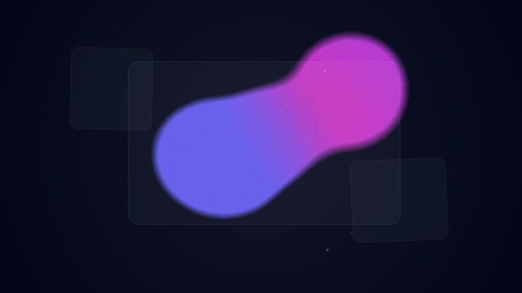 Grafica in movimento astratta con forme sfumate viola e rosa in trasformazione