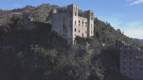 dolceacqua doria castle aerial view in liguria