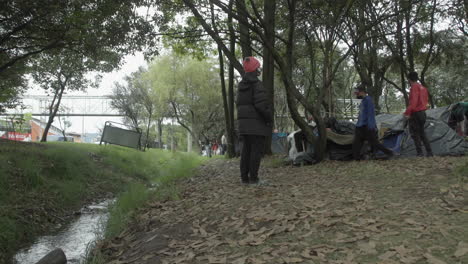 venezuelan migrants camp in bogota