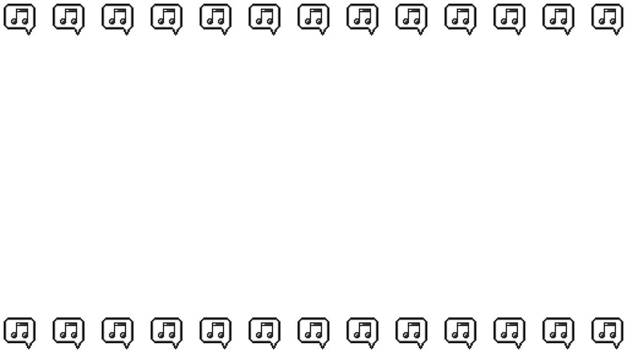 Pixel Art Speech bubble icon Eighth notes Frame Animated Overlay 1080p Transparent 30 fps (6).mov