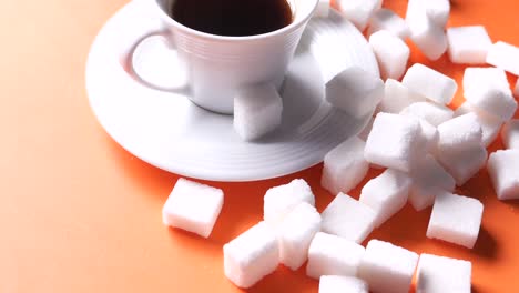 coffee with sugar cubes