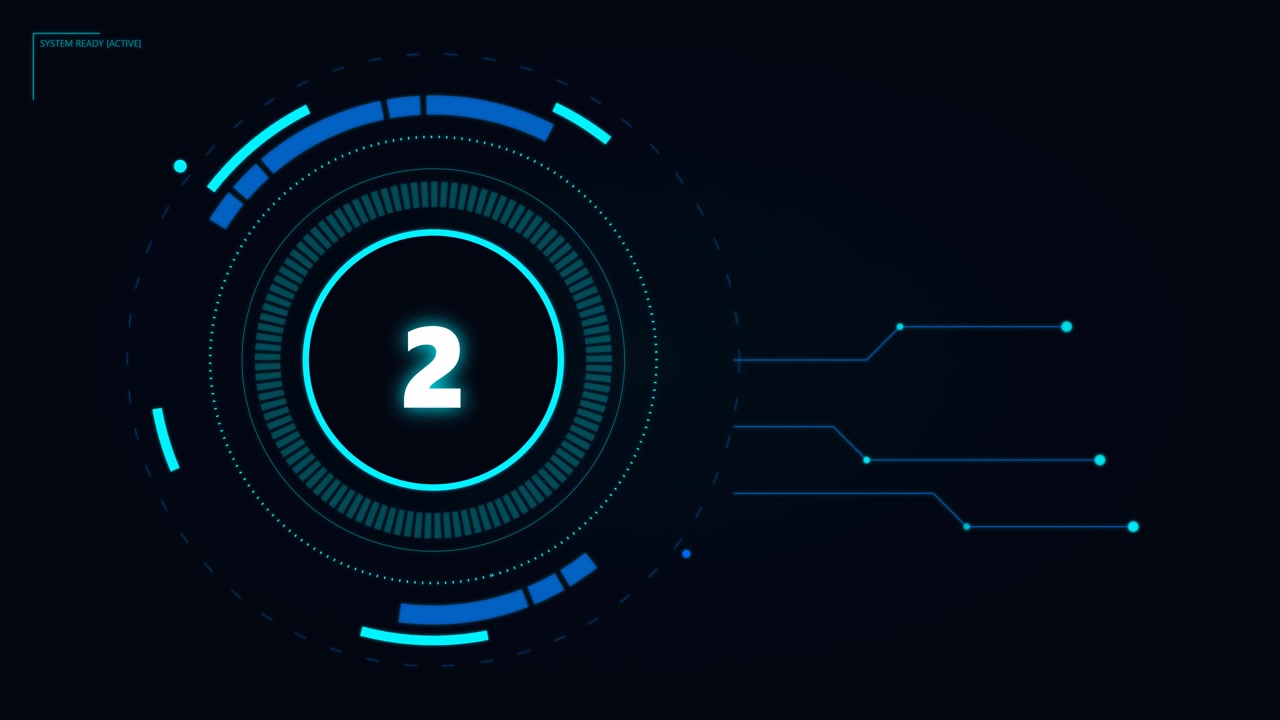 Futuristic Digital Countdown Timer with HUD Interface