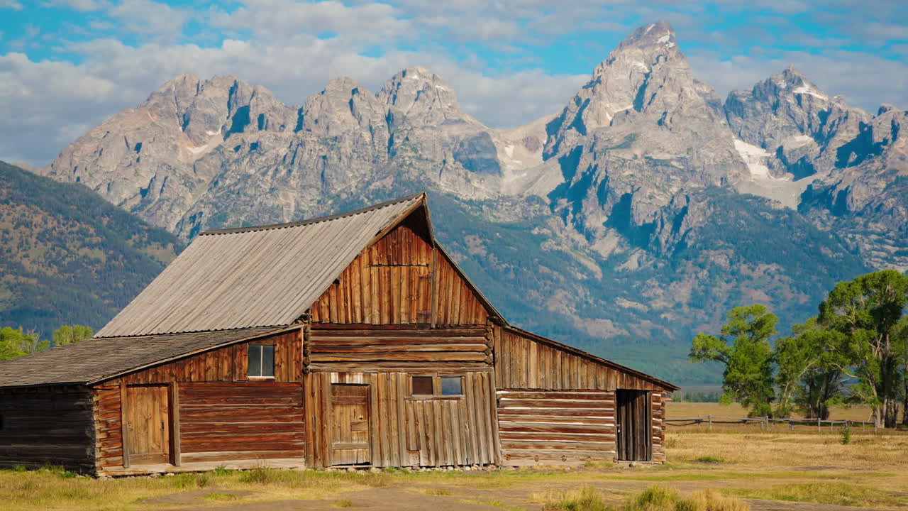Historic Barn with Grand Teton Mountains in Background