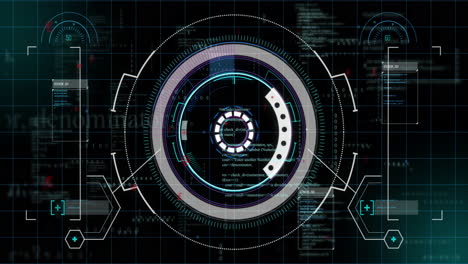 displaying complex data, futuristic digital interface with circular animation patterns