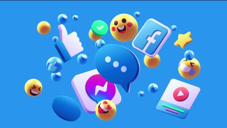 los iconos de las redes sociales en bucle