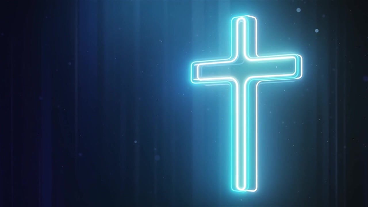 Croce Cristiana Luce Celestiale Sfondo per il Culto.