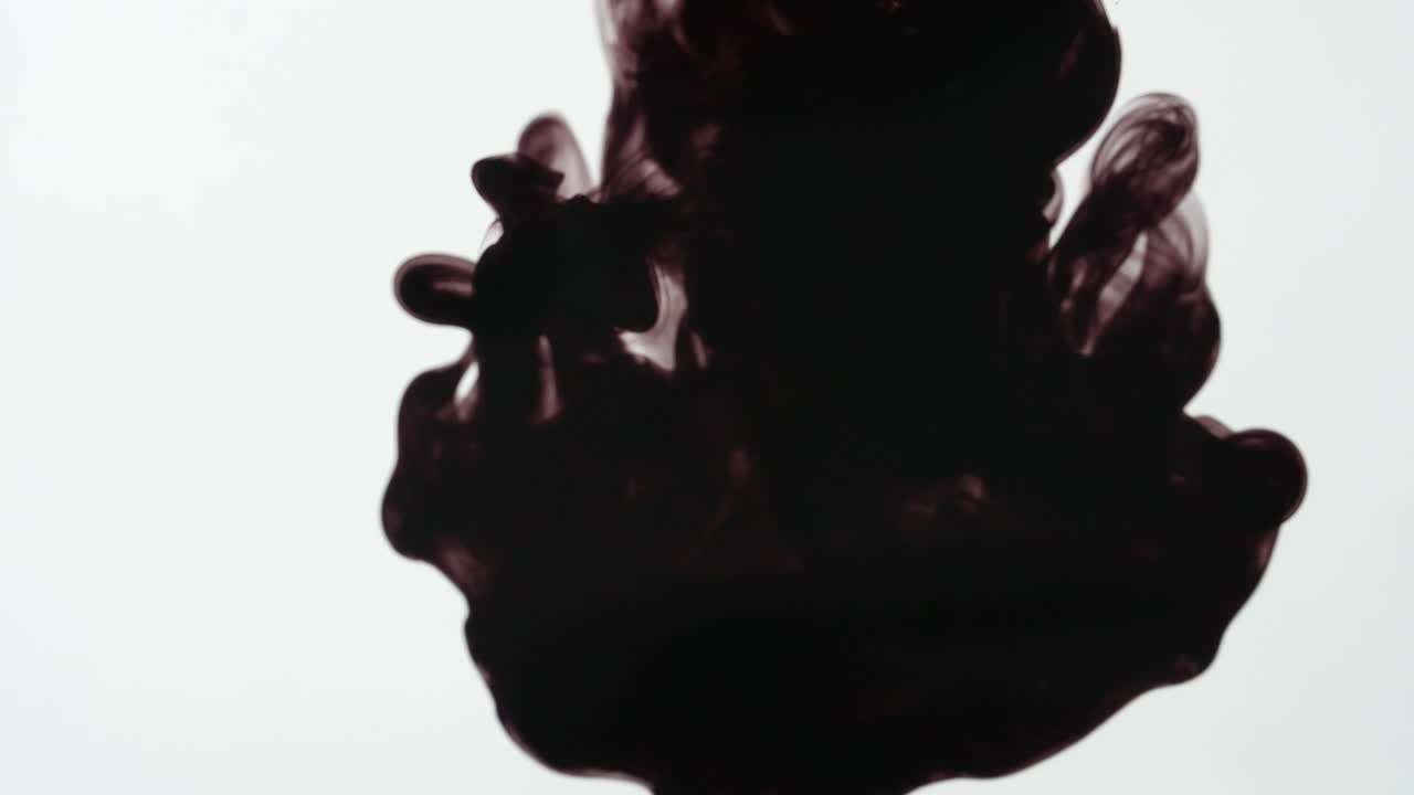 Black Ink Drop Into Water On A White Background