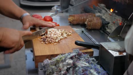 preparando comida de calle turca