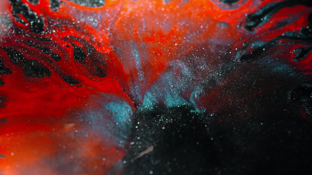 Vibrant macro shot of swirling colors mixing, creating abstract fluid artwork