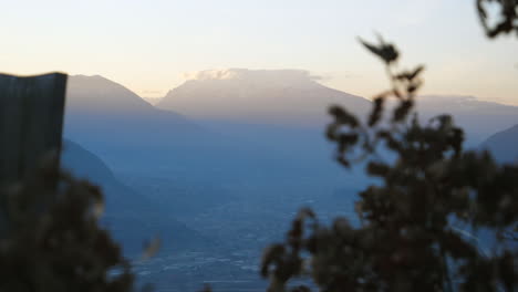 Mountain-top-view-of-the-Trentino-valley-providence-in-Italy-during-golden-hour