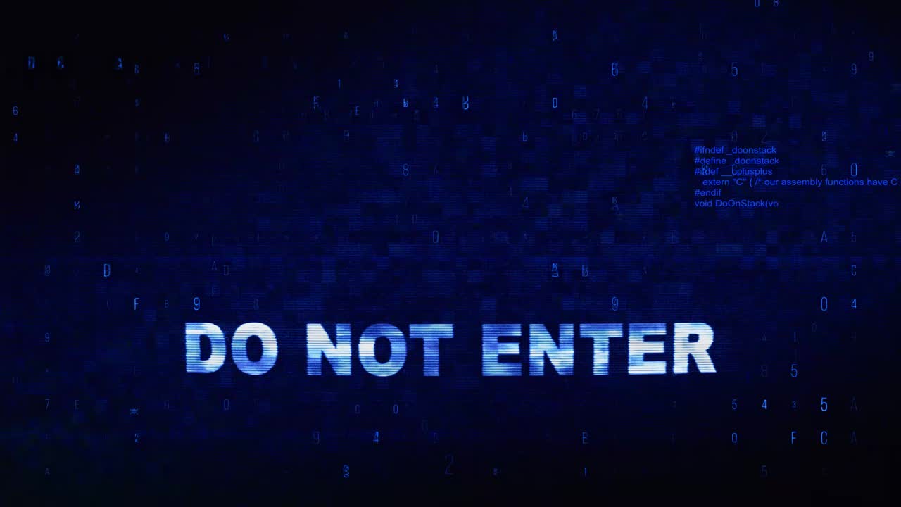 No Entry Sign on a Pixelated Screen