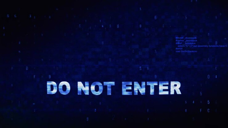 No Entry Sign on a Pixelated Screen