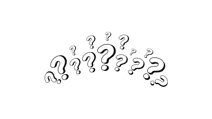 Animated Hand-Drawn Question Marks Appearing on White Background