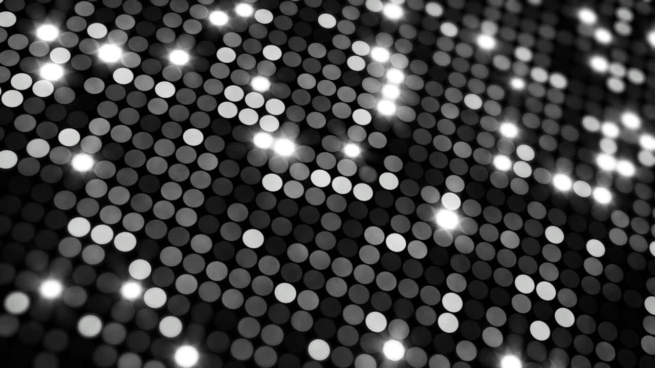Animated background with round glowing mosaic. Black and white club looped screensaver.