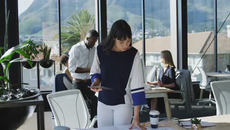 young woman using tablet computer