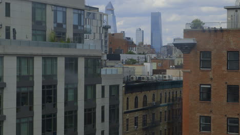 view of new york city buildings from office window