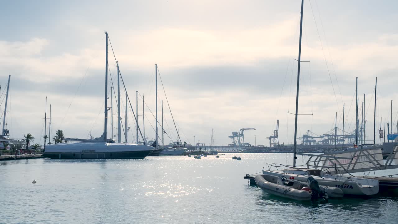 Yachts and Boats in a Marina