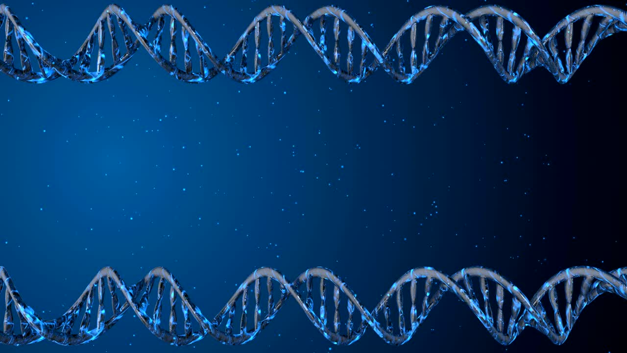 código de adn. abstracto 3d marco de alambre poligonal dna molécula hélice en espiral. animación en bucle.