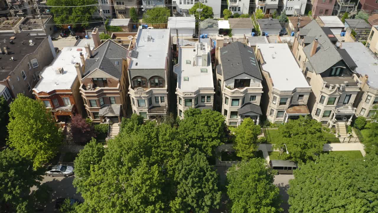 도시 미국 도시의 아름다운 벽돌과 석조 주택