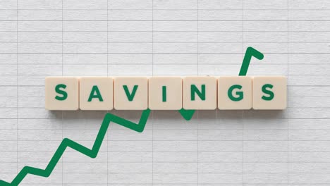 green arrow going up on savings - concept of good savings