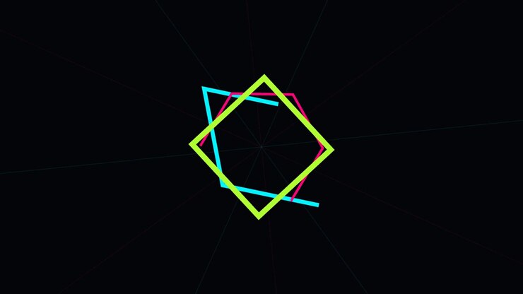 Abstract Geometric Animation with Rotating Colorful Squares