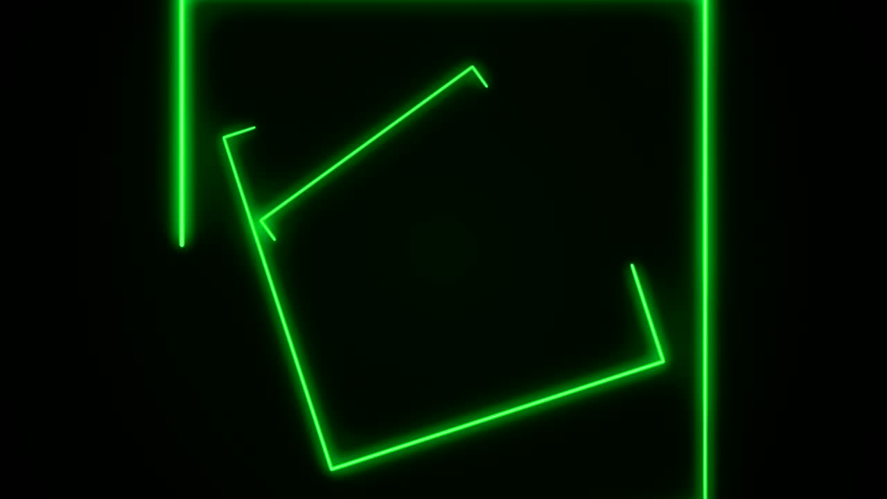 Futuristic HUD rectangle tunnel seamless loop. 4K Neon motion graphics for LED