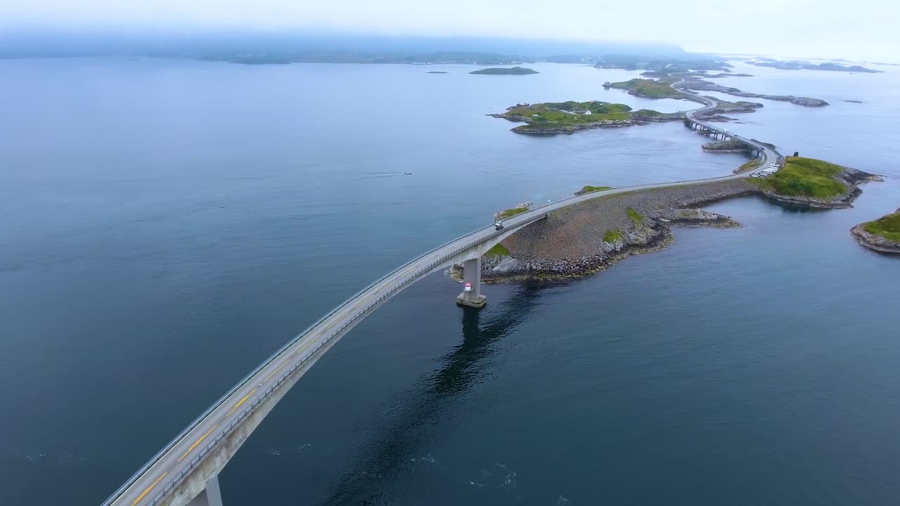 대서양 도로 항공 영상 노르웨이