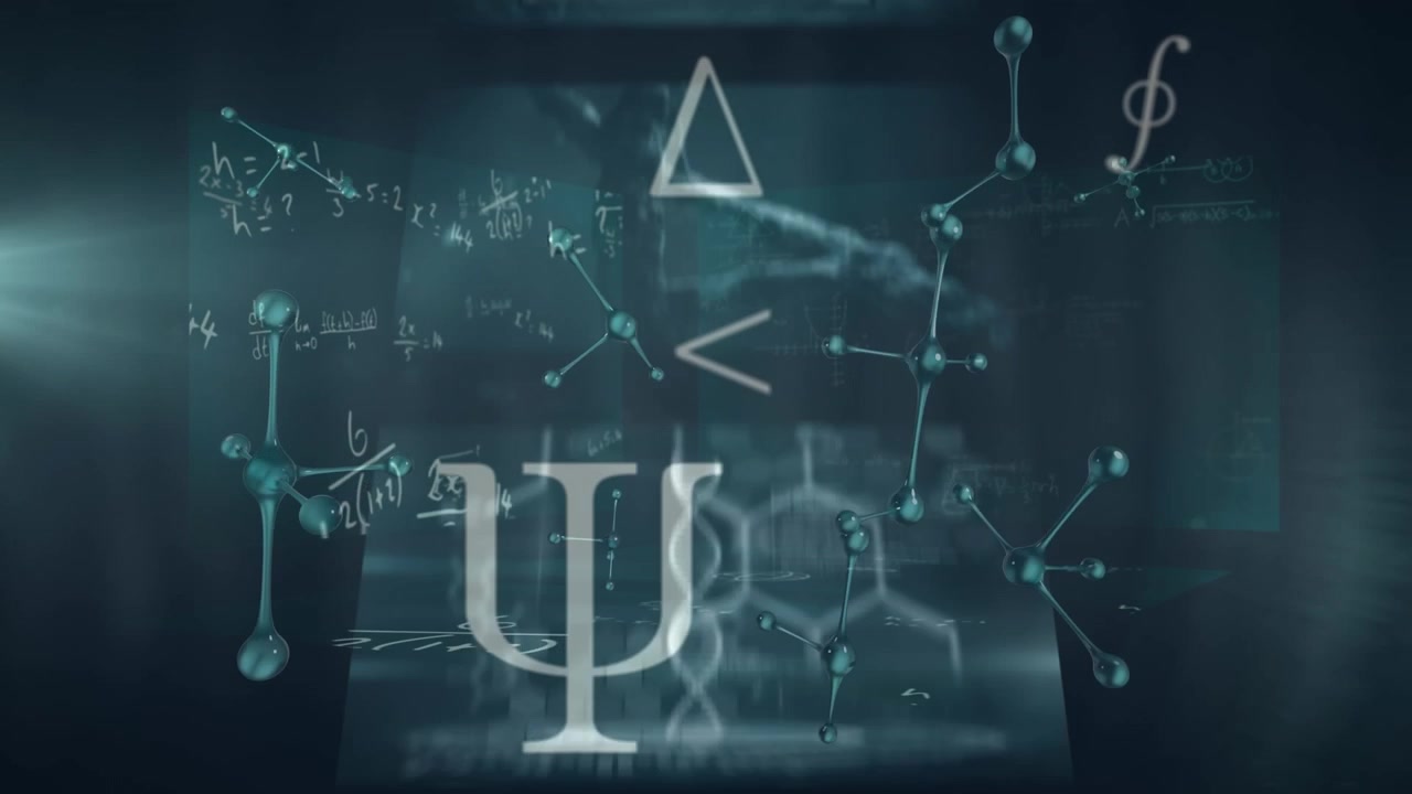 Animation of data processing and shapes on black background