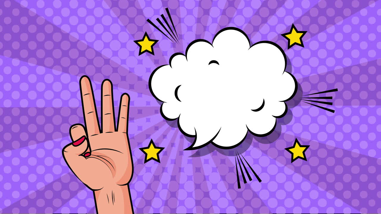 expresión de nube con estilo de arte pop de mano