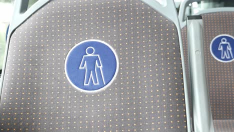 bus seats with accessible seating designated