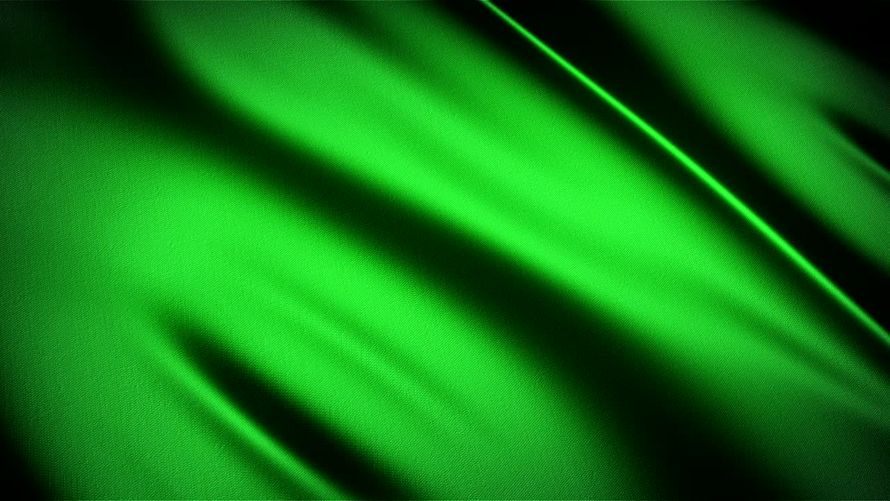 tela verde brillante satén animación ondulante de bucle sin costuras realista