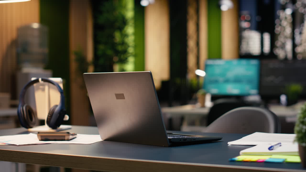 Large empty office lounge in modern workplace with elegant furniture
