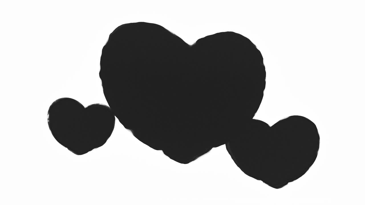 Dark energy heart shapes on a white background