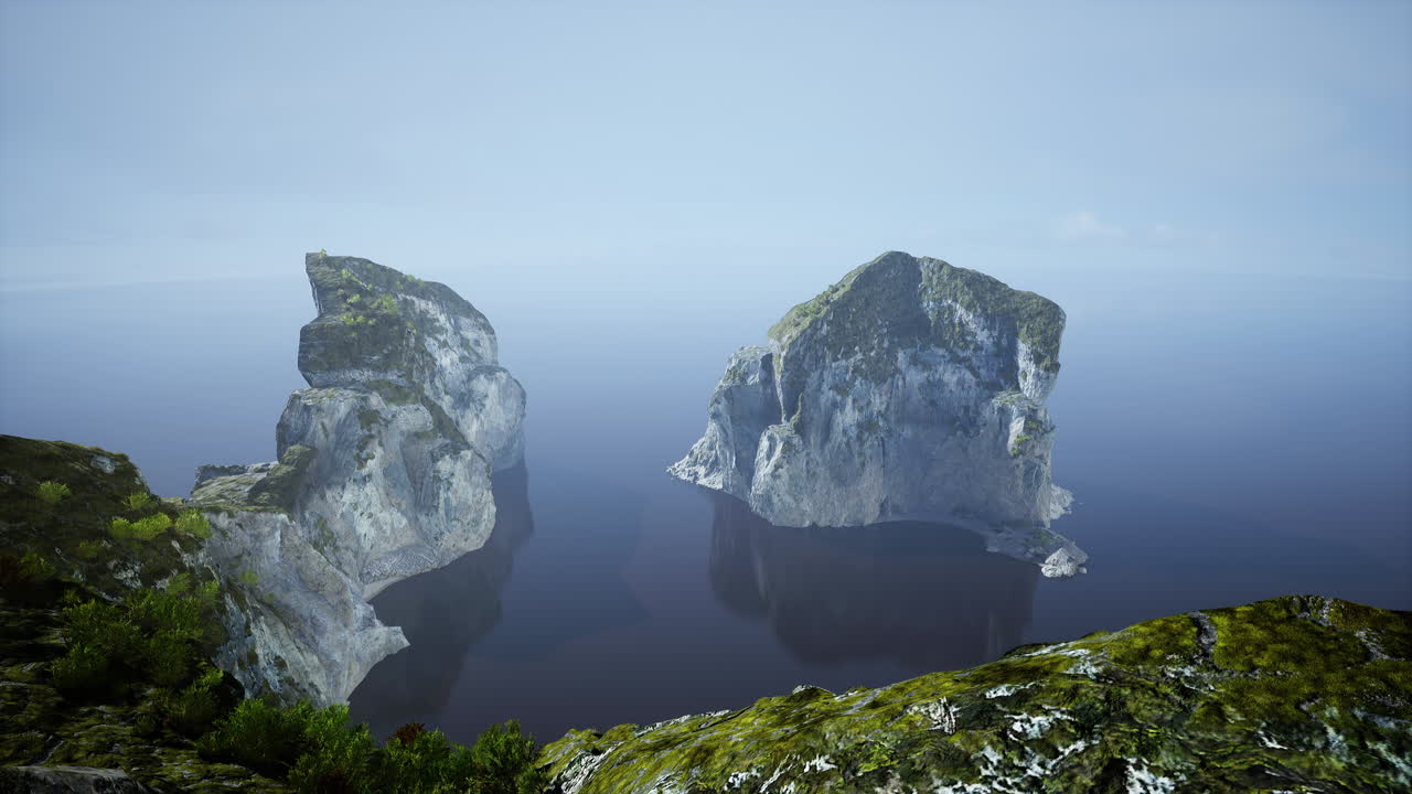 절벽 에서 보는 공중 조류 눈 드론