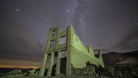 Abandoned Bank Under the Milky Way