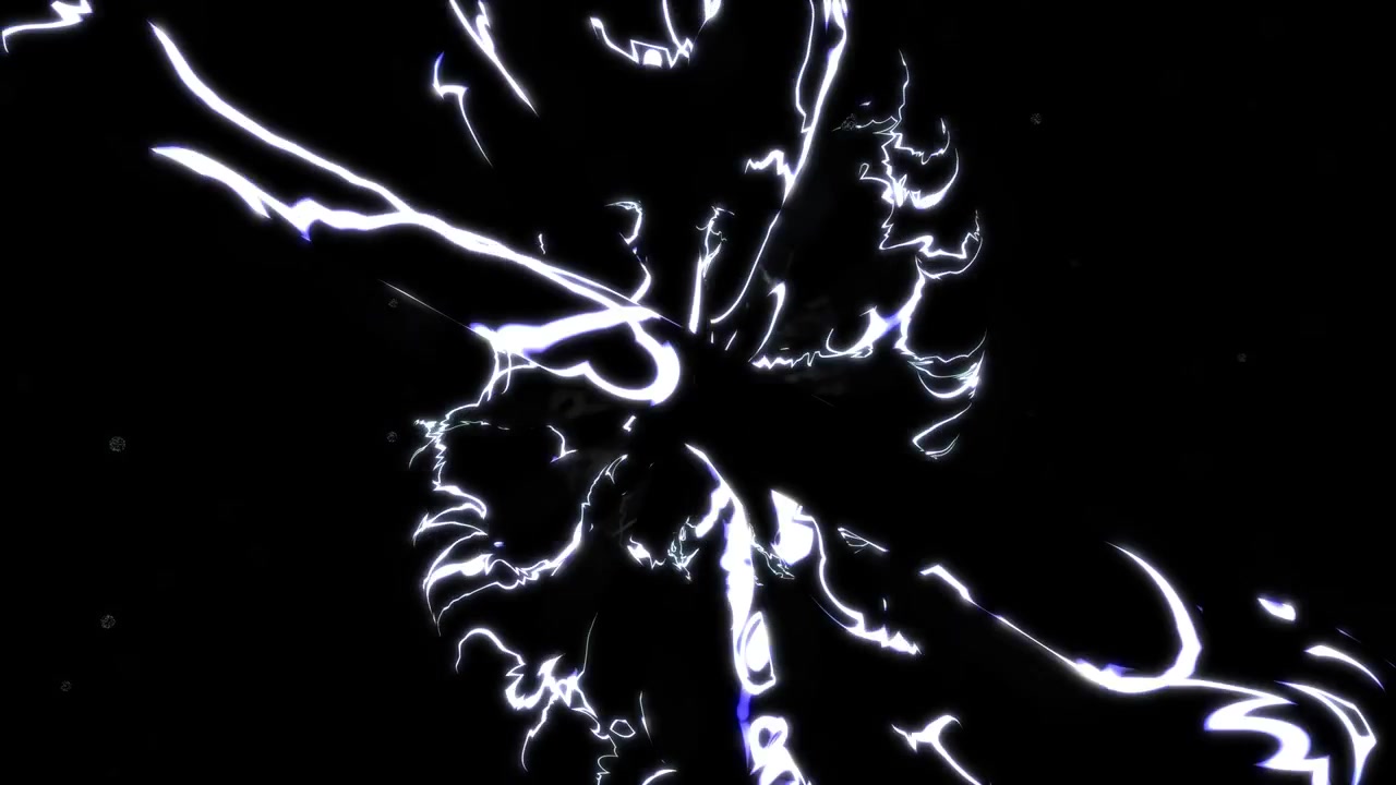 3D-animation af DNA-vækst på sort baggrund med partikler. Elektrisk strøm flyder gennem DNA'ets overflade. Med alfakanal. Udzoomning