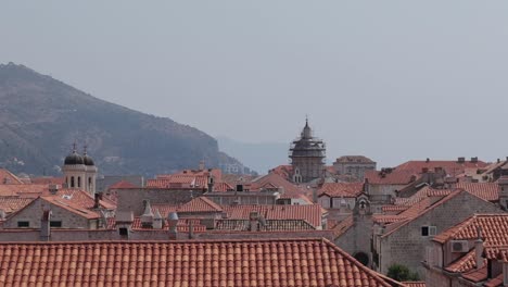 red roof of  city walls of dubrovnik, croatia