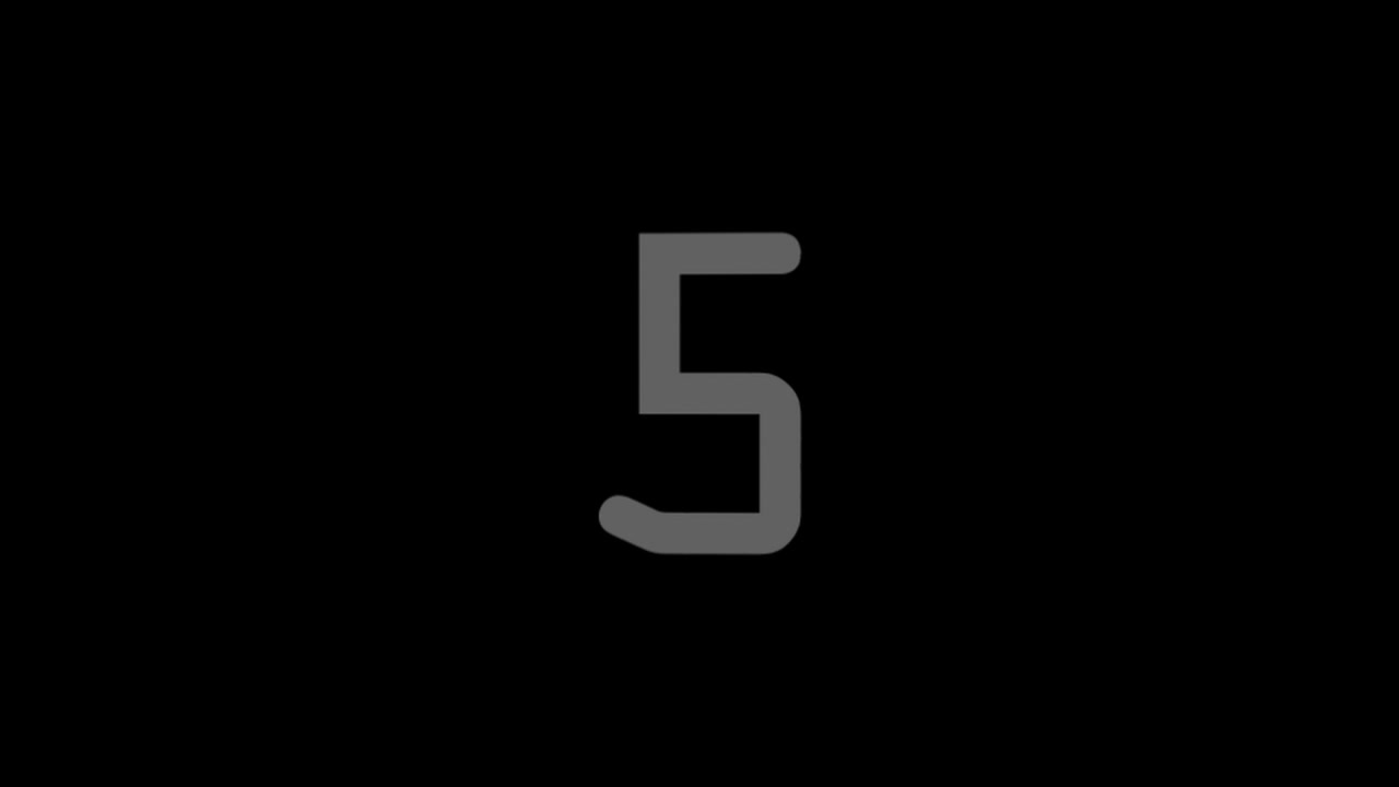 White monochrome universal countdown on black isolated overlay chroma key background. Countdown Clock from 10 to 0. Fade in and rotate appearing effect. New year and Anniversary events. 4K footage
