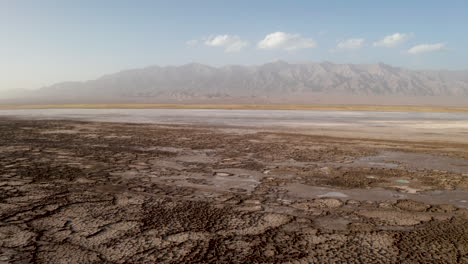 the dry land, the soil by the salt lake in qinghai, china.