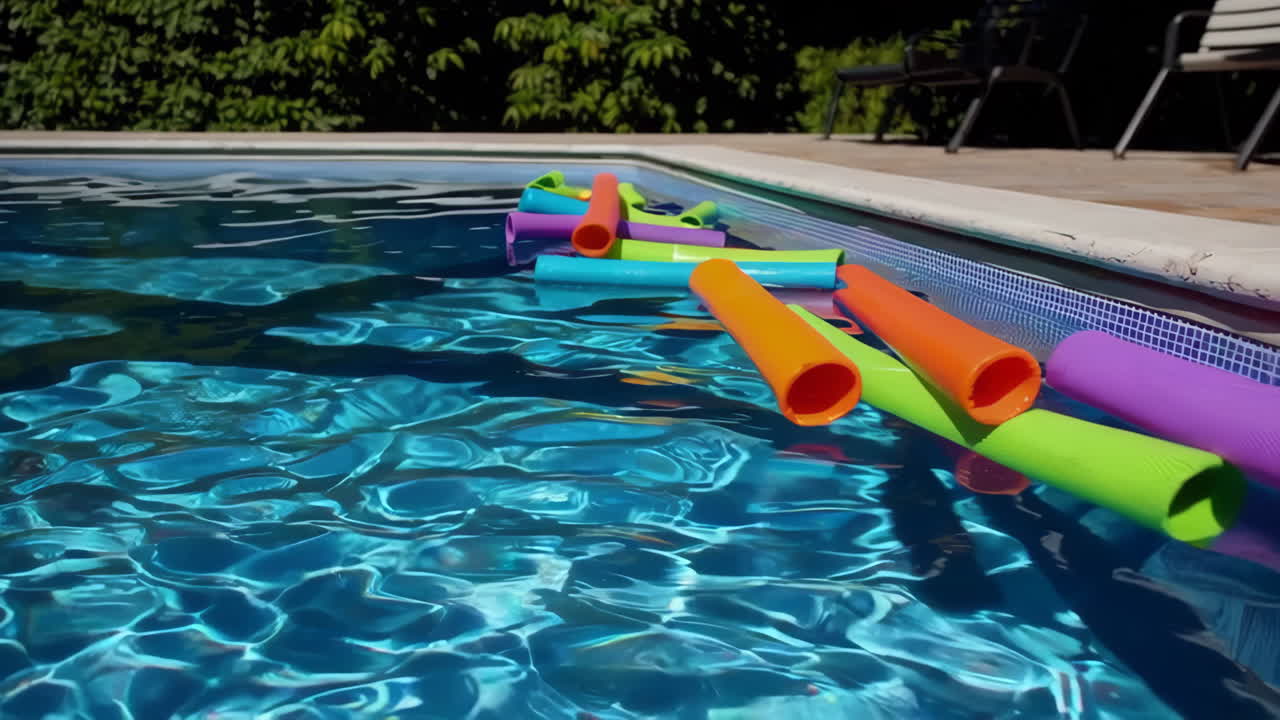 Swimming Pool with Colorful Pool Toys